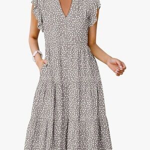 Elegant Gray Patterned Dress
